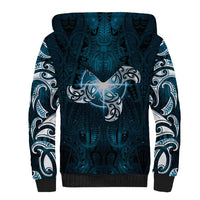 New Zealand Matariki Waita Sherpa Hoodie Maori Moko Dark Blue Galaxy