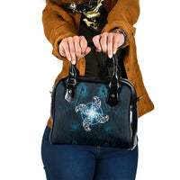 New Zealand Matariki Waita Shoulder Handbag Maori Moko Dark Blue Galaxy