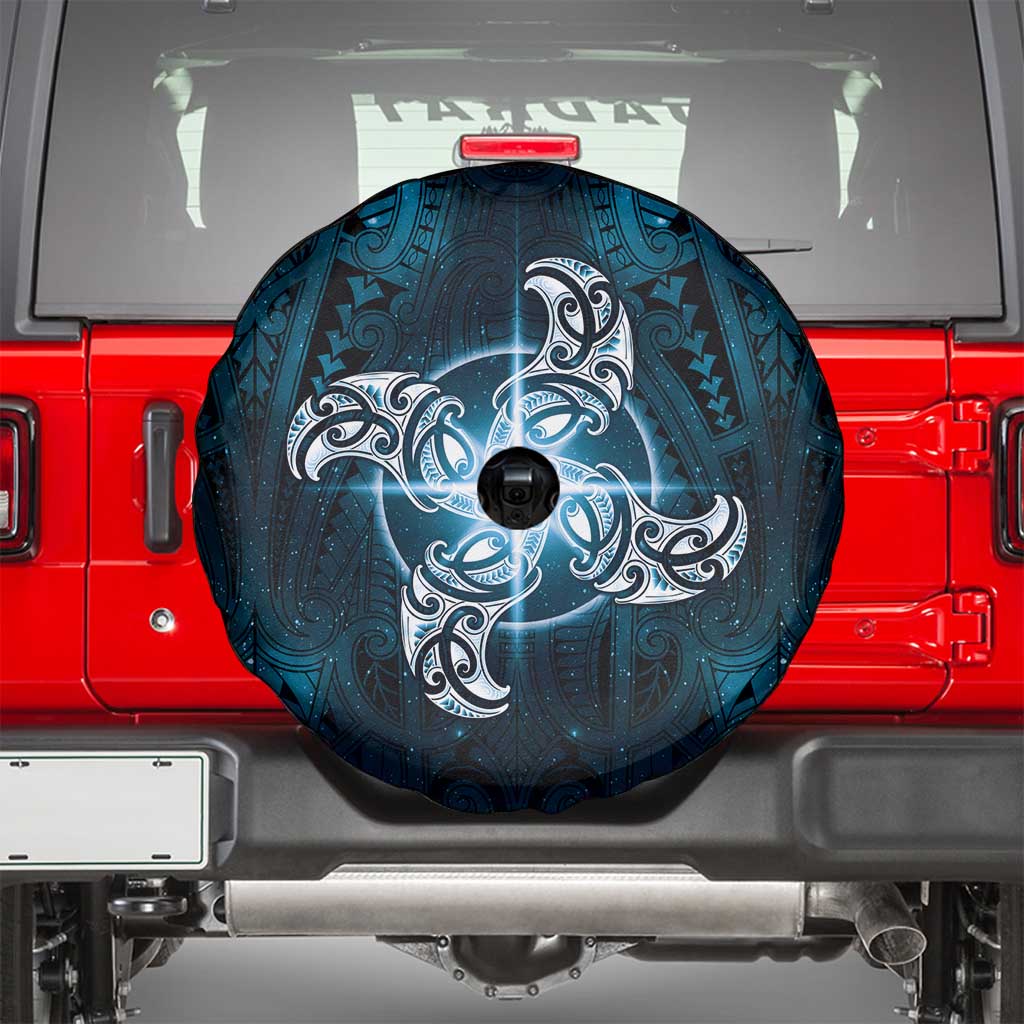 New Zealand Matariki Waita Spare Tire Cover Maori Moko Dark Blue Galaxy