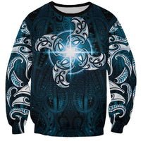 New Zealand Matariki Waita Sweatshirt Maori Moko Dark Blue Galaxy