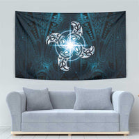 New Zealand Matariki Waita Tapestry Maori Moko Dark Blue Galaxy