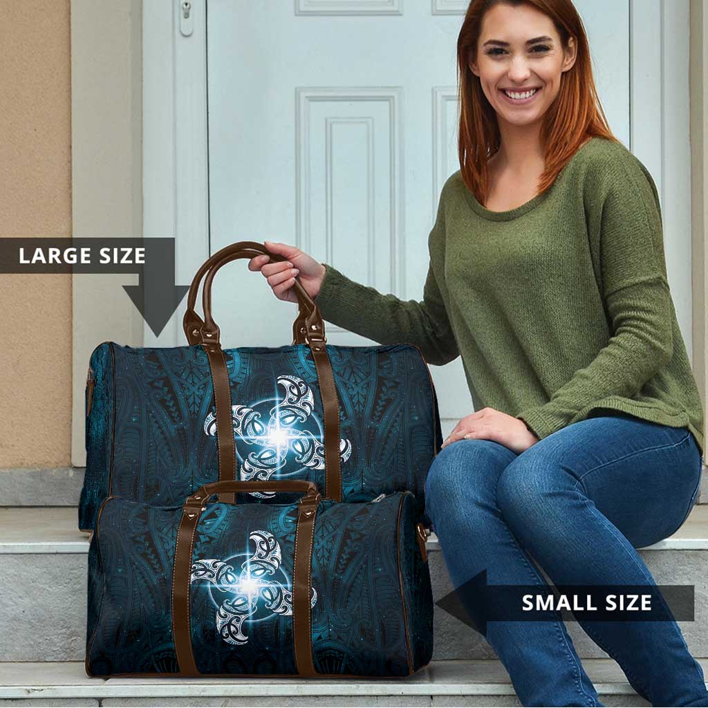 New Zealand Matariki Waita Travel Bag Maori Moko Dark Blue Galaxy