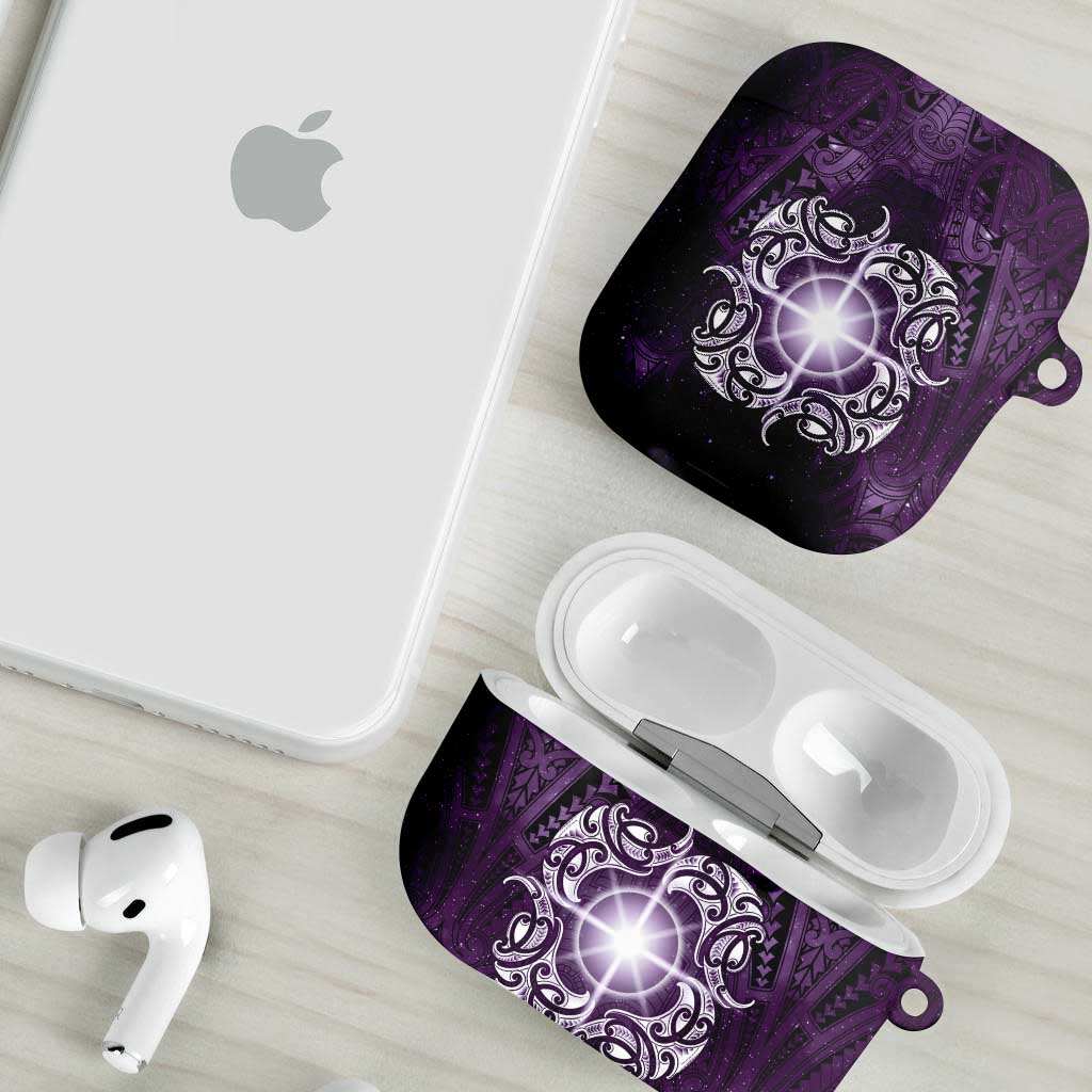 New Zealand Matariki Waipunarangi AirPods Case Maori Moko Purple Galaxy