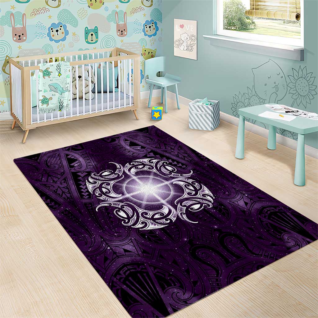 New Zealand Matariki Waipunarangi Area Rug Maori Moko Purple Galaxy