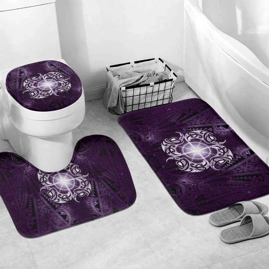 New Zealand Matariki Waipunarangi Bathroom Set Maori Moko Purple Galaxy