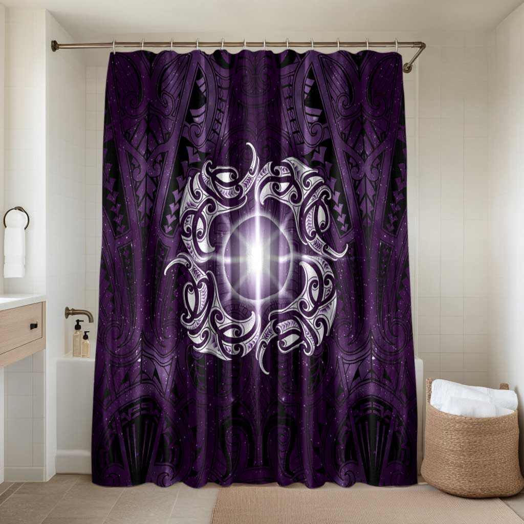 New Zealand Matariki Waipunarangi Bathroom Set Maori Moko Purple Galaxy