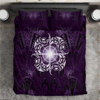New Zealand Matariki Waipunarangi Bedding Set Maori Moko Purple Galaxy
