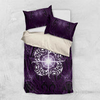 New Zealand Matariki Waipunarangi Bedding Set Maori Moko Purple Galaxy