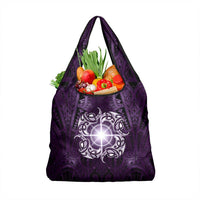 New Zealand Matariki Waipunarangi Grocery Bag Maori Moko Purple Galaxy LT05 1-pack One Size Purple - Polynesian Pride