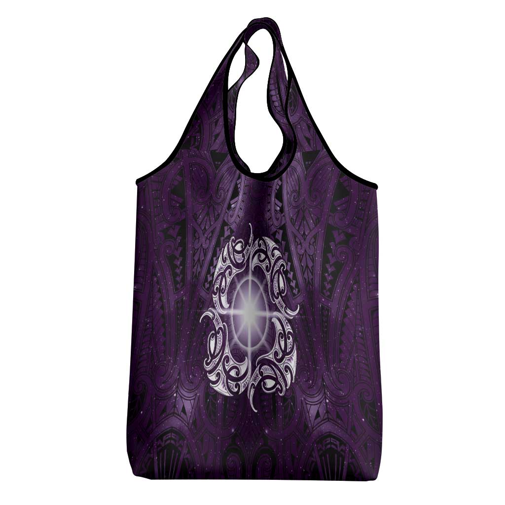 New Zealand Matariki Waipunarangi Grocery Bag Maori Moko Purple Galaxy LT05 - Polynesian Pride