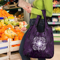 New Zealand Matariki Waipunarangi Grocery Bag Maori Moko Purple Galaxy LT05 - Polynesian Pride