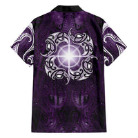 New Zealand Matariki Waipunarangi Hawaiian Shirt Maori Moko Purple Galaxy