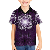 New Zealand Matariki Waipunarangi Hawaiian Shirt Maori Moko Purple Galaxy