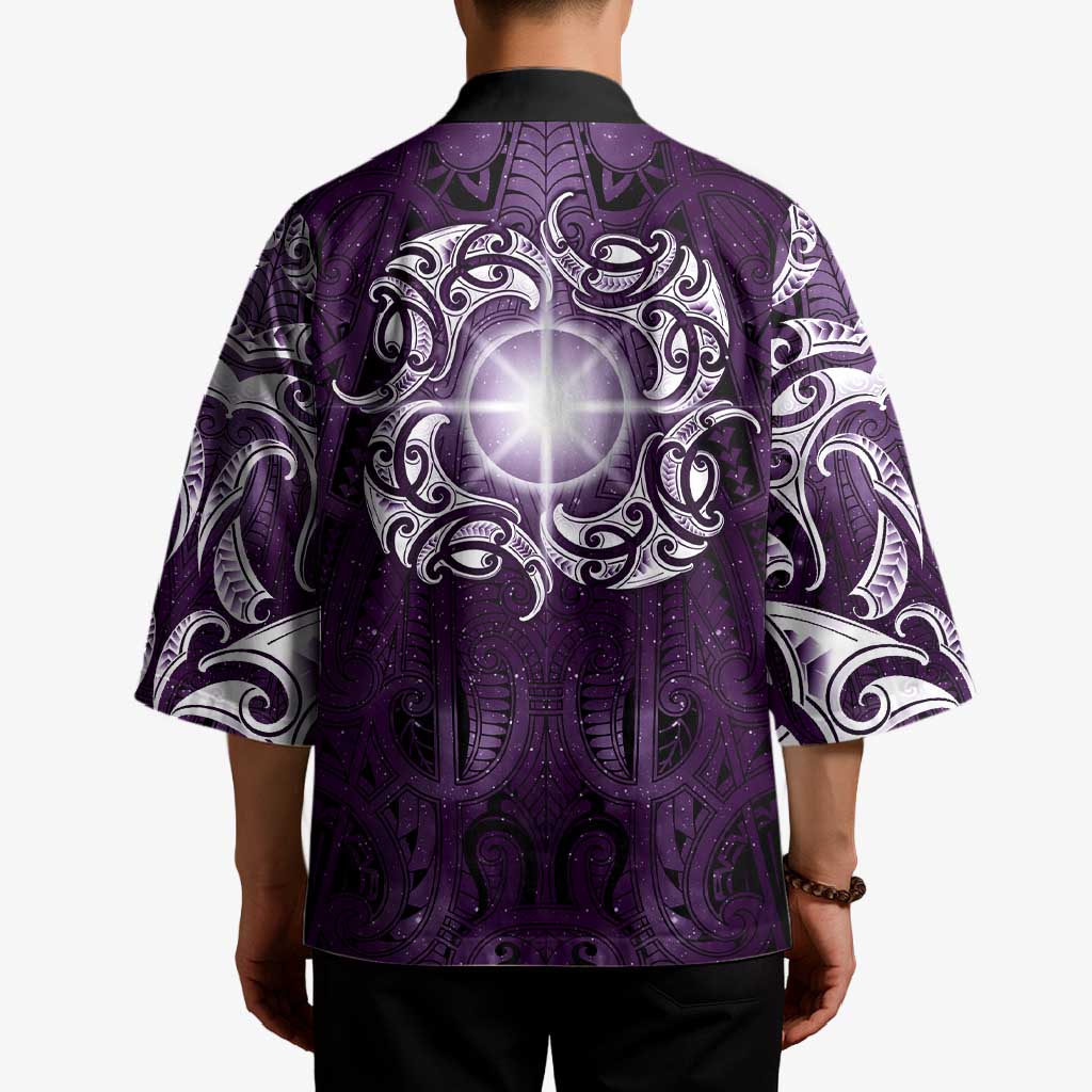 New Zealand Matariki Waipunarangi Kimono Maori Moko Purple Galaxy