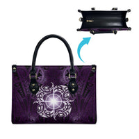New Zealand Matariki Waipunarangi Leather Bag Maori Moko Purple Galaxy