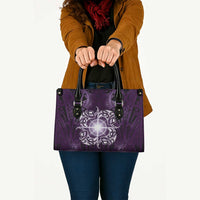 New Zealand Matariki Waipunarangi Leather Bag Maori Moko Purple Galaxy