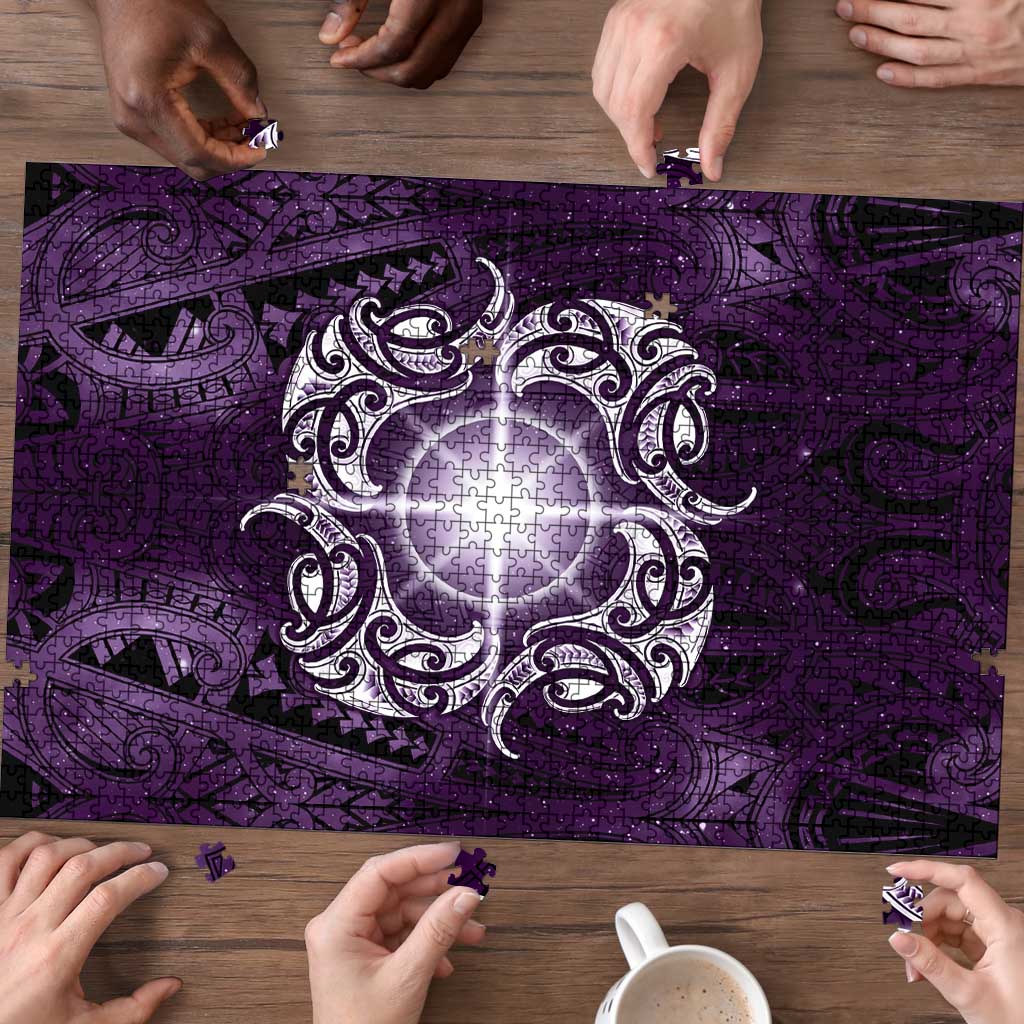 New Zealand Matariki Waipunarangi Puzzle Maori Moko Purple Galaxy