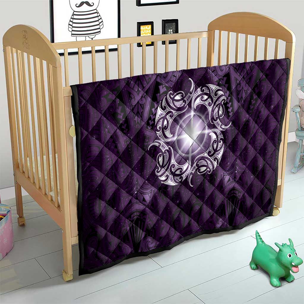 New Zealand Matariki Waipunarangi Quilt Maori Moko Purple Galaxy
