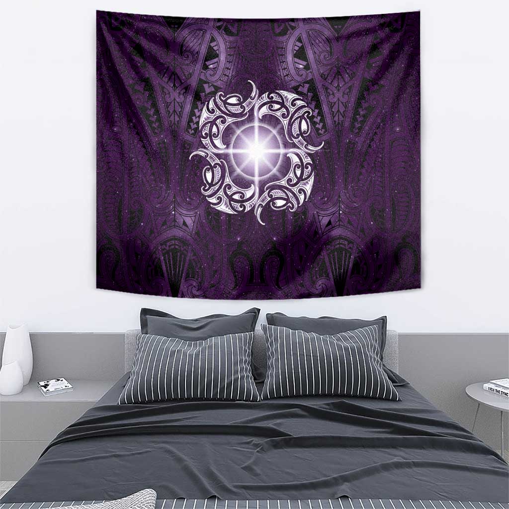 New Zealand Matariki Waipunarangi Tapestry Maori Moko Purple Galaxy