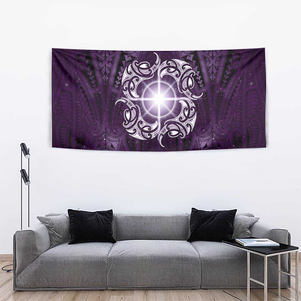 New Zealand Matariki Waipunarangi Tapestry Maori Moko Purple Galaxy