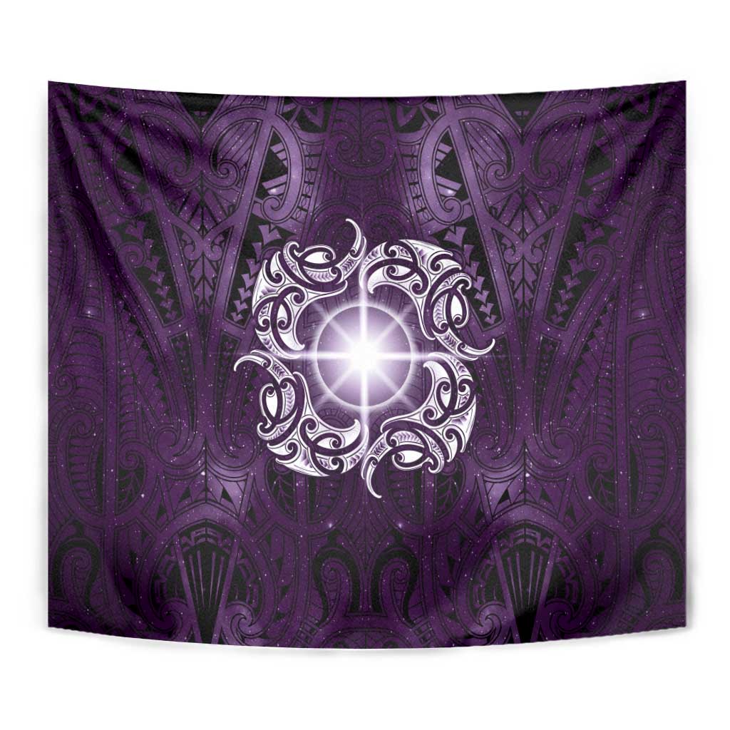 New Zealand Matariki Waipunarangi Tapestry Maori Moko Purple Galaxy