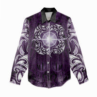 New Zealand Matariki Waipunarangi Women Casual Shirt Maori Moko Purple Galaxy LT05 - Polynesian Pride