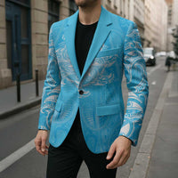 New Zealand Matariki Waiti Blazer Maori Moko Cyan Galaxy
