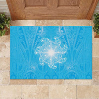 New Zealand Matariki Waiti Rubber Doormat Maori Moko Cyan Galaxy