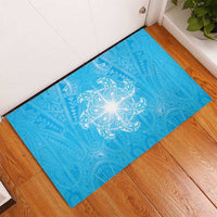 New Zealand Matariki Waiti Rubber Doormat Maori Moko Cyan Galaxy