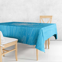 New Zealand Matariki Waiti Tablecloth Maori Moko Cyan Galaxy