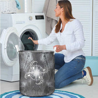 New Zealand Matariki Ururangi Laundry Basket Maori Moko Grey Galaxy