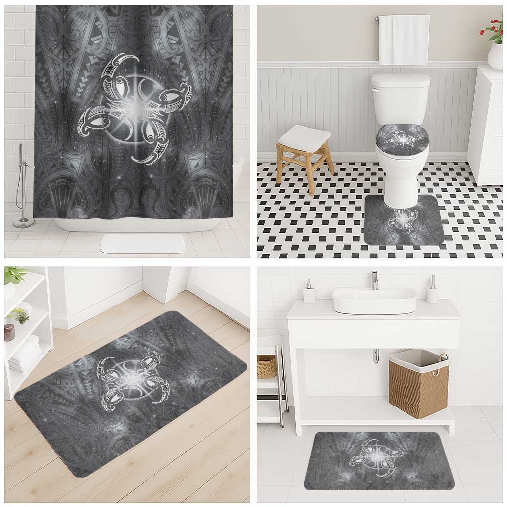 New Zealand Matariki Ururangi Bathroom Set Maori Moko Grey Galaxy