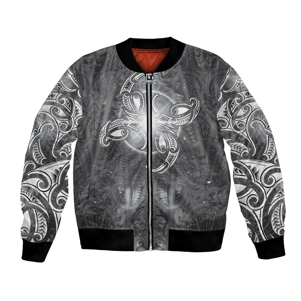 New Zealand Matariki Ururangi Bomber Jacket Maori Moko Grey Galaxy