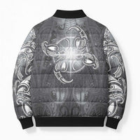 New Zealand Matariki Ururangi Bomber Puffer Jacket Maori Moko Grey Galaxy