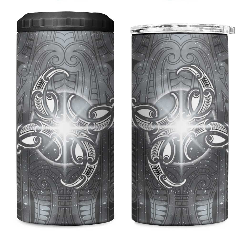 New Zealand Matariki Ururangi 4 in 1 Can Cooler Tumbler Maori Moko Grey Galaxy