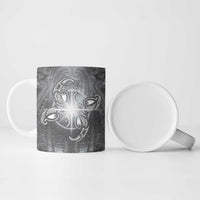 New Zealand Matariki Ururangi Ceramic Mug Maori Moko Grey Galaxy