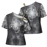 New Zealand Matariki Ururangi Cross Shoulder Shirt Maori Moko Grey Galaxy