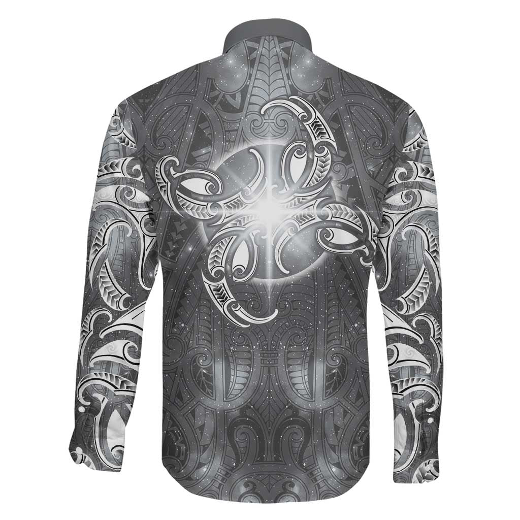 New Zealand Matariki Ururangi Family Matching Mermaid Dress and Hawaiian Shirt Maori Moko Grey Galaxy LT05 - Polynesian Pride