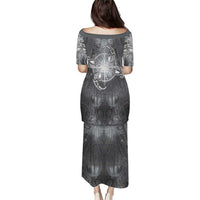 New Zealand Matariki Ururangi Family Matching Puletasi and Hawaiian Shirt Maori Moko Grey Galaxy LT05 - Polynesian Pride