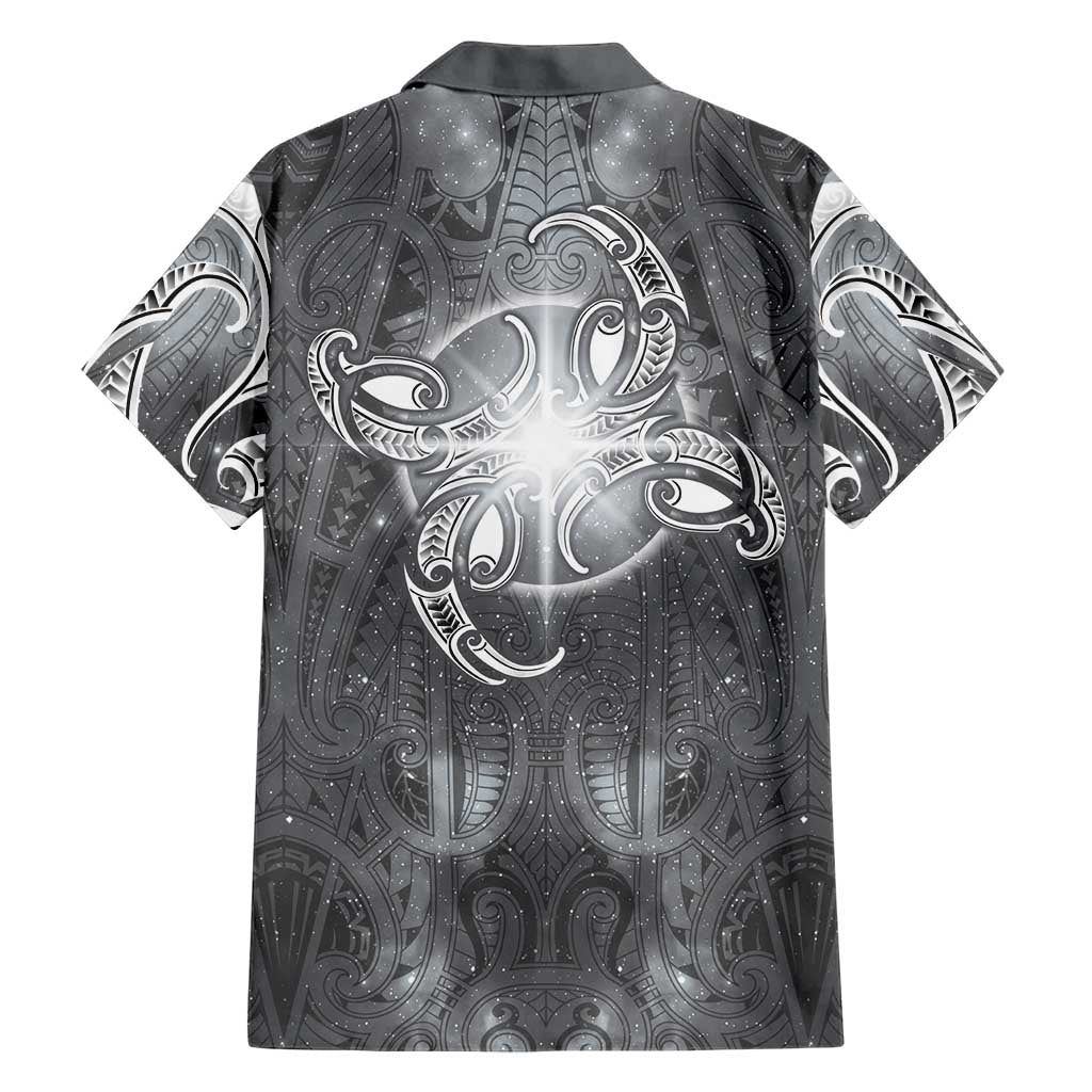 New Zealand Matariki Ururangi Family Matching Tank Maxi Dress and Hawaiian Shirt Maori Moko Grey Galaxy LT05 - Polynesian Pride