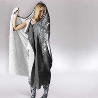 New Zealand Matariki Ururangi Hooded Blanket Maori Moko Grey Galaxy