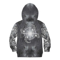 New Zealand Matariki Ururangi Kid Hoodie Maori Moko Grey Galaxy