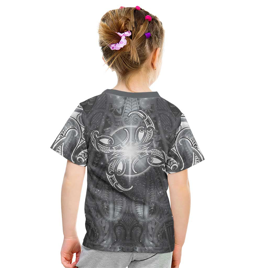 New Zealand Matariki Ururangi Kid T Shirt Maori Moko Grey Galaxy