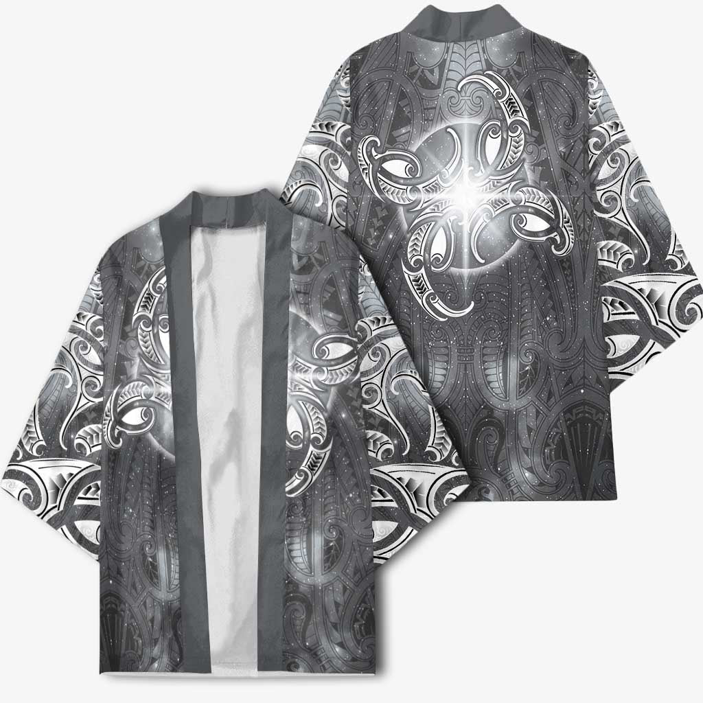 New Zealand Matariki Ururangi Kimono Maori Moko Grey Galaxy