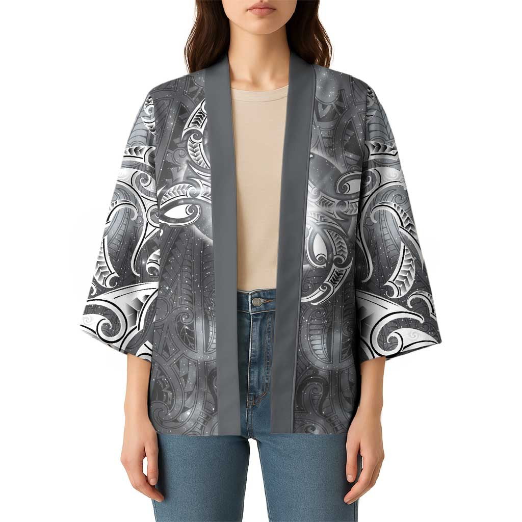 New Zealand Matariki Ururangi Kimono Maori Moko Grey Galaxy