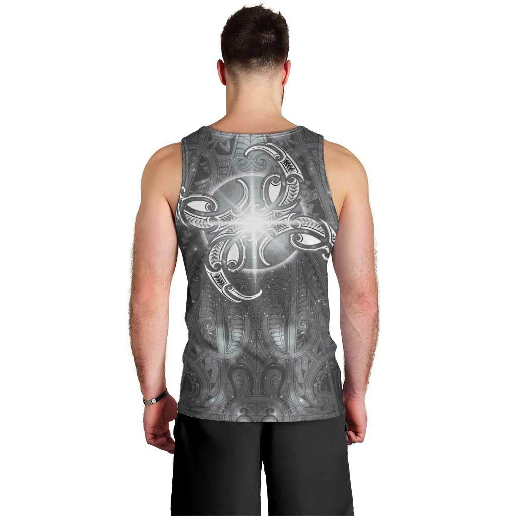 New Zealand Matariki Ururangi Men Tank Top Maori Moko Grey Galaxy