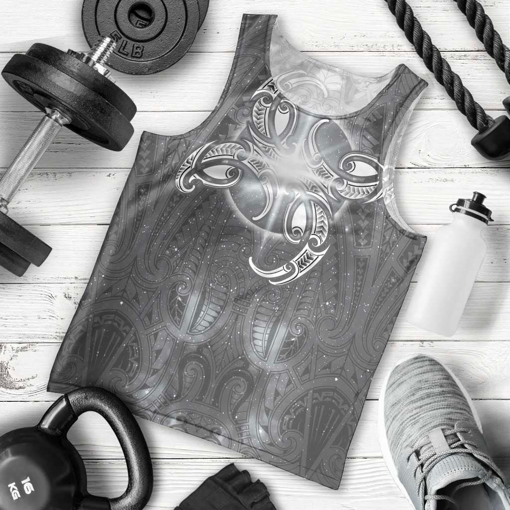 New Zealand Matariki Ururangi Men Tank Top Maori Moko Grey Galaxy