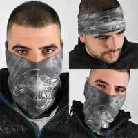 New Zealand Matariki Ururangi Neck Gaiter Maori Moko Grey Galaxy