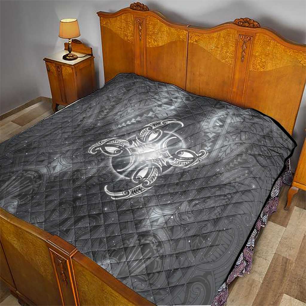 New Zealand Matariki Ururangi Quilt Maori Moko Grey Galaxy LT05 - Polynesian Pride