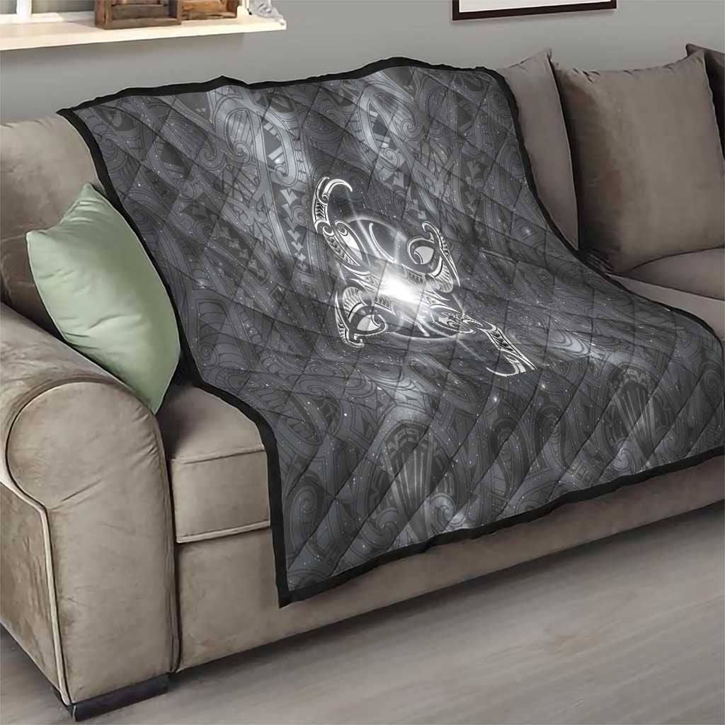 New Zealand Matariki Ururangi Quilt Maori Moko Grey Galaxy LT05 - Polynesian Pride
